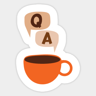 Coffee. The Question and The Answer. Retro Orange Cup Graphic Sticker